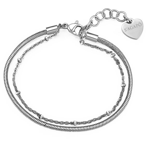 Bracelet Sagapo Femme Chunky in Acier SHK23 - SHK23